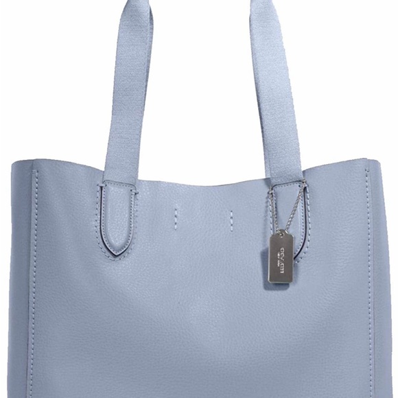 NWT Coach Derby Tote Soft Leather in Mist Blue - Picture 3 of 16